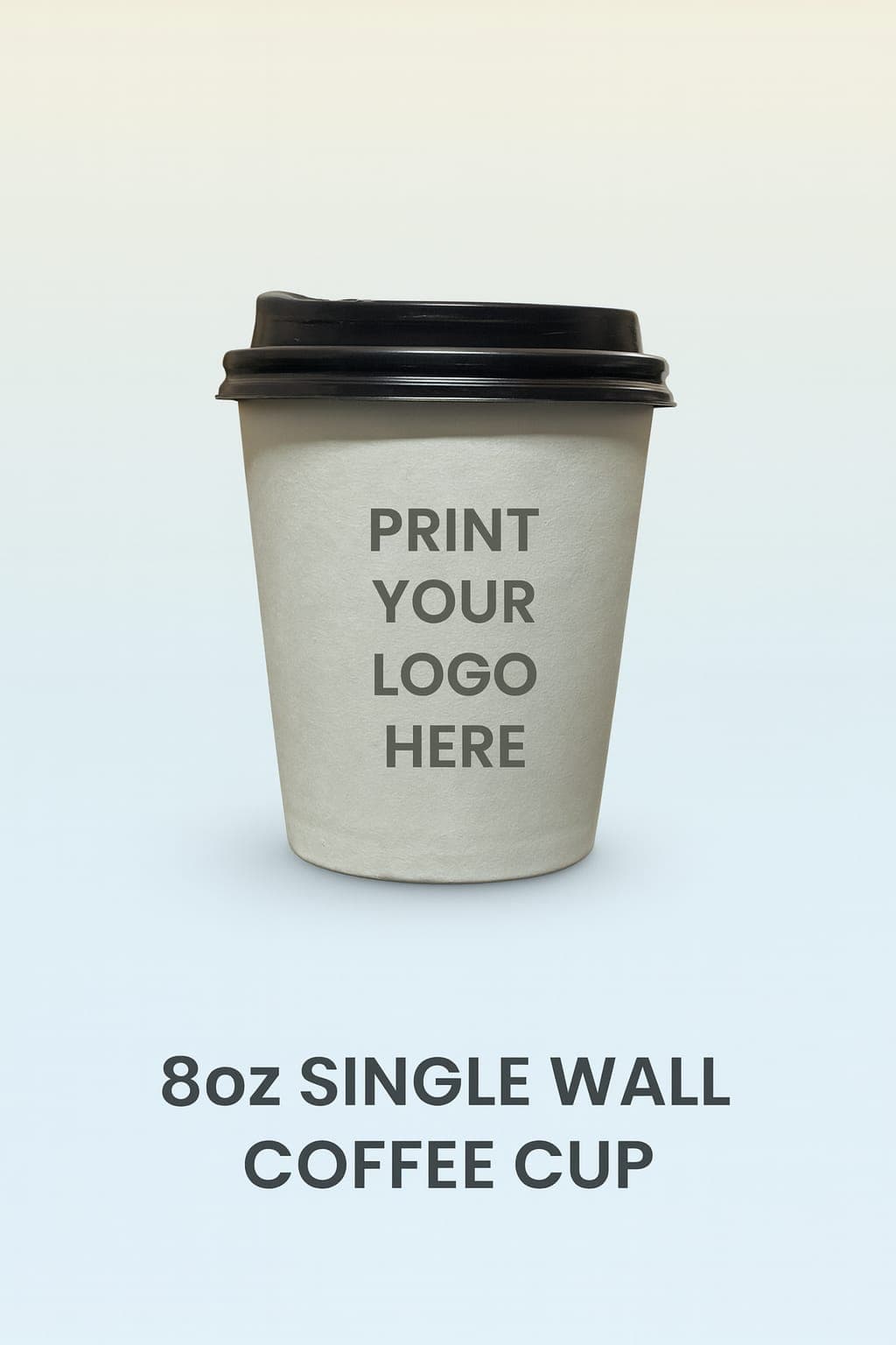 Plain unbranded 8oz paper cup before logo printing