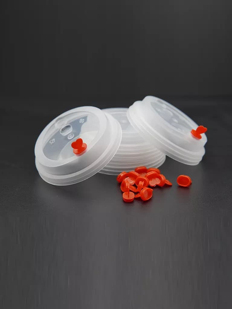 90mm Injection Cup Lid +Stopper White — custompack.pk