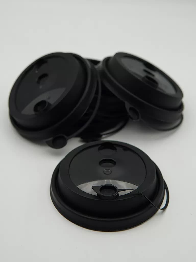 80mm Injection Cup Lid Black — custompack.pk